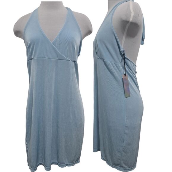 Finesse Dani Blueberry Halter Bodycon Mini Dress Size 1X NWT - Picture 1 of 14